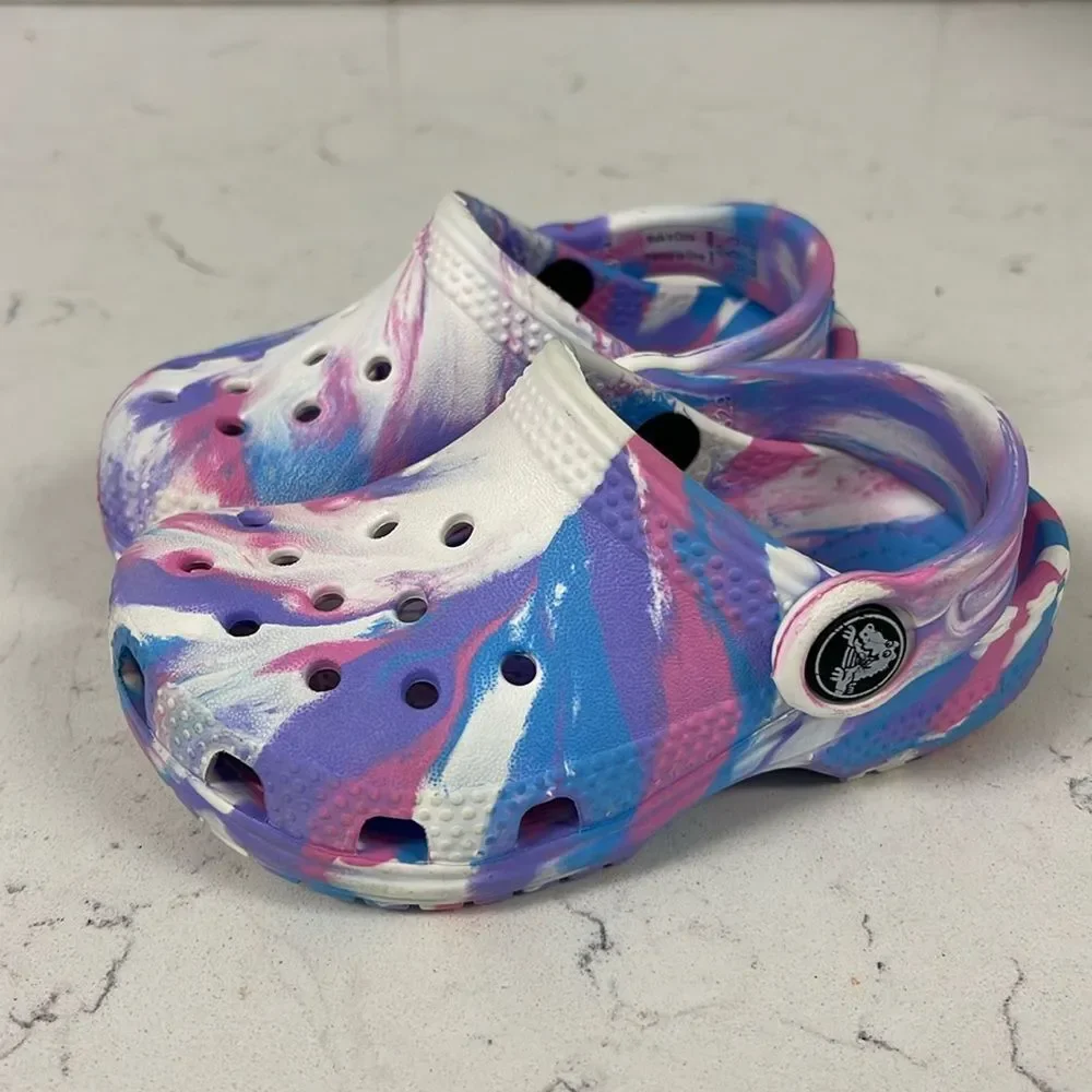 Crocs Classic Marbled Clog Toddler Size 6 Pastel Tie Dye